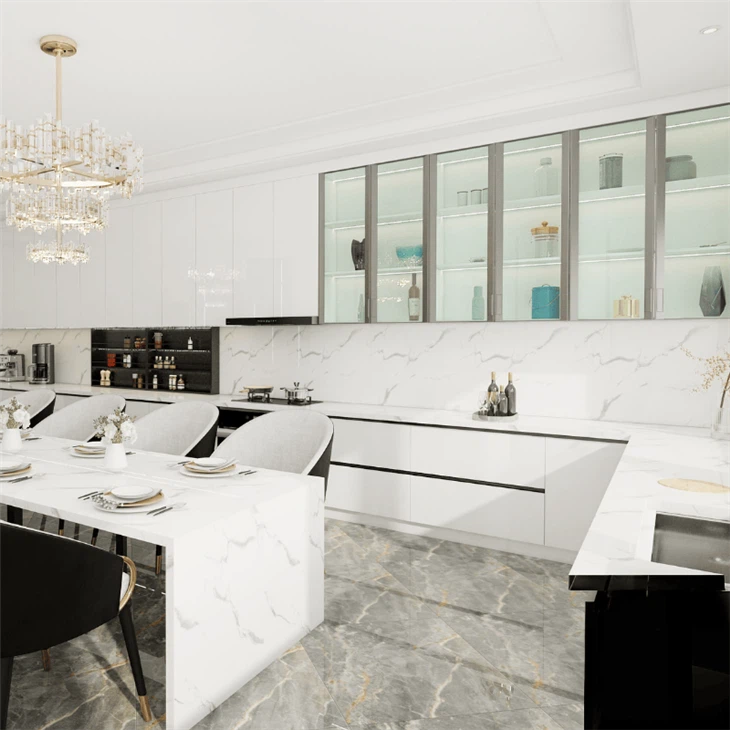 High Gloss White Lacquer Kitchen Cabinets suppliers